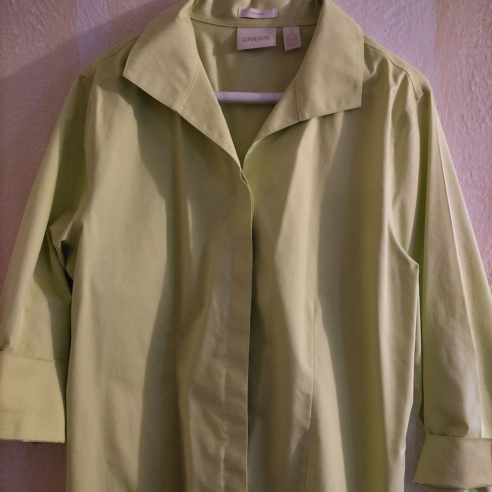 Lime Green Chico's Dress shirt.